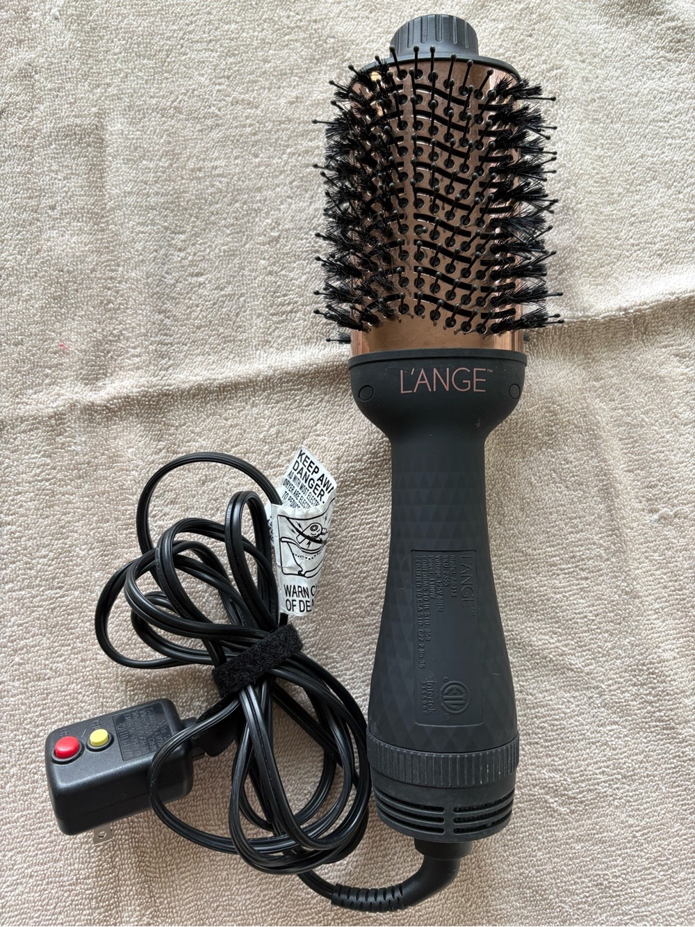 L’ANGE AB313 Hot Air Hair Dryer Brush 1100W Rose Gold Black